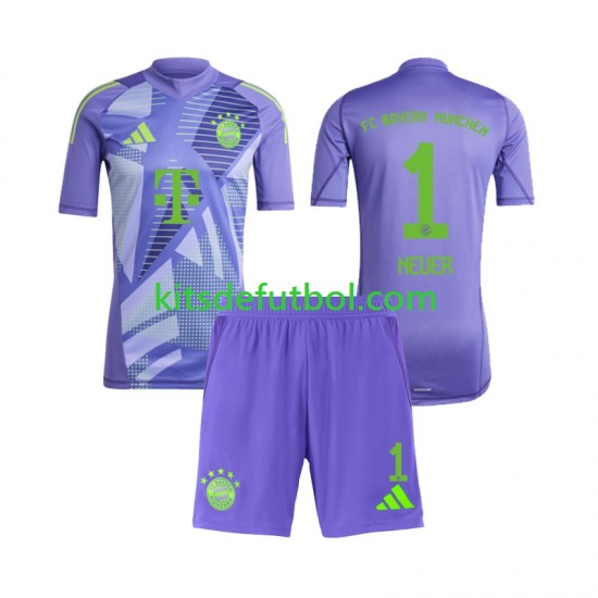 Equipación completa Niño Bayern de Múnich Portero Neuer 1 Camiseta de visitante 2024-2025 Manga Corta