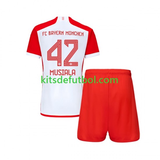 Equipación completa Niño Bayern de Múnich Jamal Musiala 42 Camiseta de local 2023-2024 Manga Corta