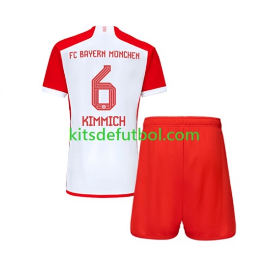 Equipación completa Niño Bayern de Múnich Joshua Kimmich 6 Camiseta de local 2023-2024 Manga Corta