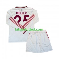 Equipación completa Niño Bayern de Múnich Muller 25 Camiseta alternativa 2024-2025 Manga Larga