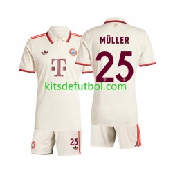 Equipación completa Niño Bayern de Múnich Muller 25 Camiseta alternativa 2024-2025 Manga Corta
