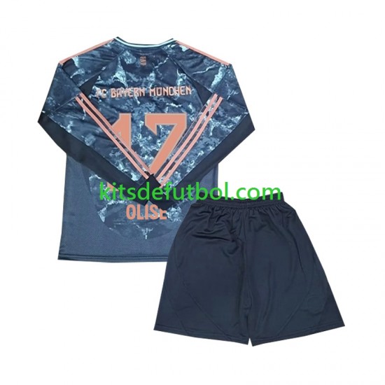 Equipación completa Niño Bayern de Múnich Olise 17 Camiseta de visitante 2024-2025 Manga Larga