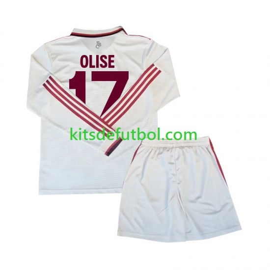 Equipación completa Niño Bayern de Múnich Olise 17 Camiseta alternativa 2024-2025 Manga Larga