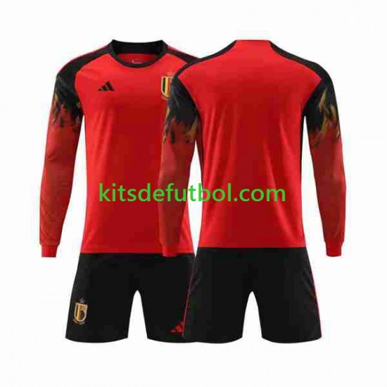 Equipación completa Niño Bélgica World Cup 2022 Camiseta de local Manga Larga