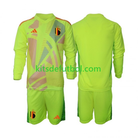 Equipación completa Niño Bélgica Portero Euro 2024 Camiseta de visitante Manga Larga