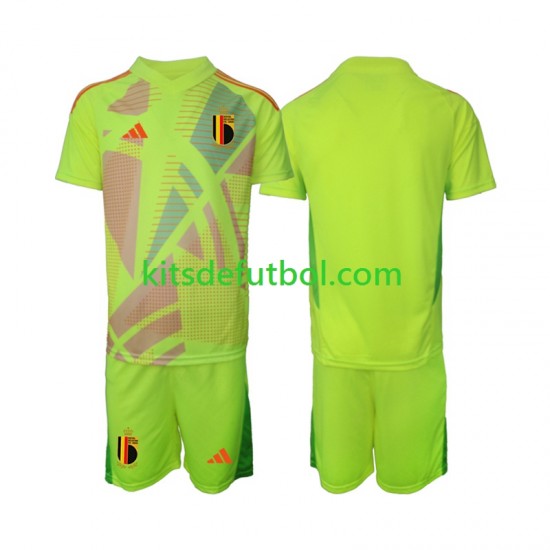 Equipación completa Niño Bélgica Portero Euro 2024 Camiseta de visitante Manga Corta