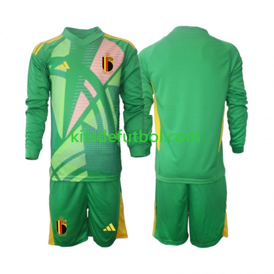 Equipación completa Niño Bélgica Portero Euro 2024 Camiseta alternativa Manga Larga