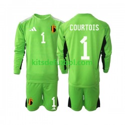 Equipación completa Niño Bélgica Portero Courtois 1 2021-2022 Camiseta de local Manga Larga