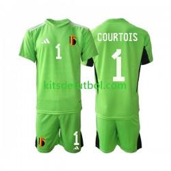Equipación completa Niño Bélgica Portero Courtois 1 2021-2022 Camiseta de local Manga Corta