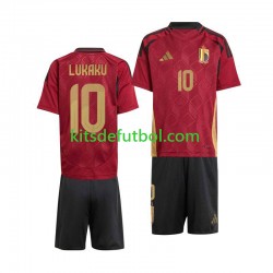 Equipación completa Niño Bélgica Romelu Lukaku 10 Euro 2024 Camiseta de local Manga Corta