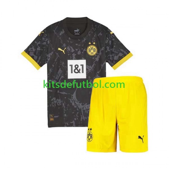 Equipación completa Niño Borussia Dortmund Camiseta de visitante 2023-2024 Manga Corta