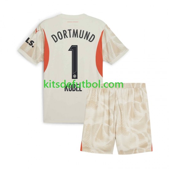 Equipación completa Niño Borussia Dortmund Portero Gregor Kobel 1 Camiseta de local 2024-2025 Manga Corta