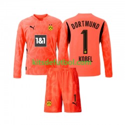 Equipación completa Niño Borussia Dortmund Portero Gregor Kobel 1 Camiseta alternativa 2024-2025 Manga Larga
