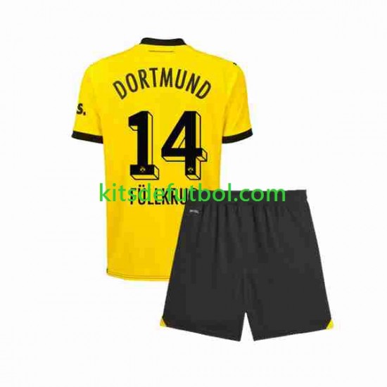 Equipación completa Niño Borussia Dortmund Niclas Fullkrug 14 Camiseta de local 2023-2024 Manga Corta