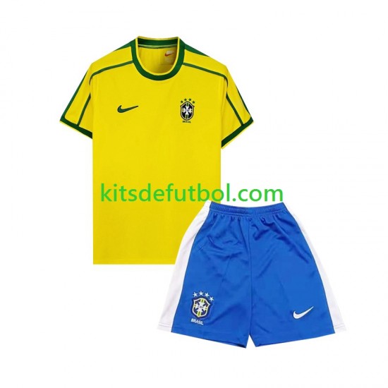 Equipación completa Niño Brasil Retro 1998 Camiseta de local Manga Corta