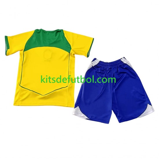 Equipación completa Niño Brasil Retro 2004 Camiseta de local Manga Corta
