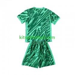 Equipación completa Niño Brasil Portero 2024 Camiseta Verde alternativa Manga Corta