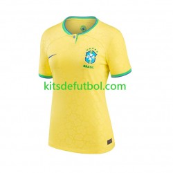 Brasil World Cup 2022 Mujer Camiseta de local Manga Corta