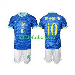 Equipación completa Niño Brasil Neymar JR 10 2024 Camiseta de visitante Manga Corta