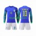 Equipación completa Niño Brasil Neymar Jr 10 World Cup 2022 Camiseta de visitante Manga Larga