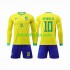 Equipación completa Niño Brasil Neymar Jr 10 World Cup 2022 Camiseta de local Manga Larga