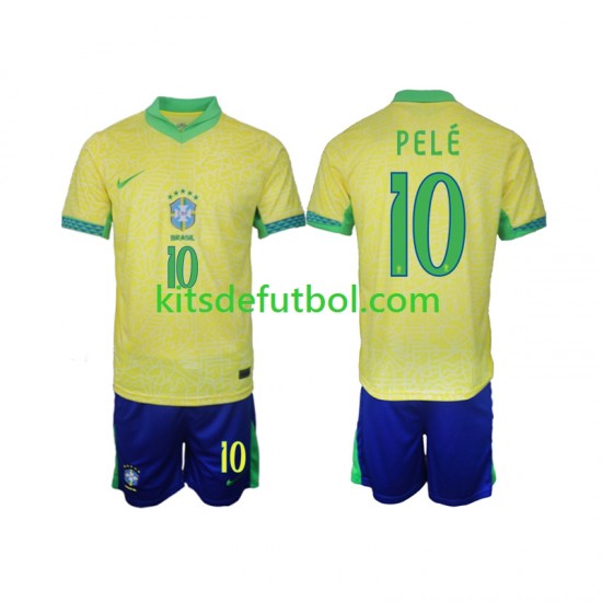 Equipación completa Niño Brasil PELE 10 2024 Camiseta de local Manga Corta Equipación completa Niño Brasil PELE 10 2024 Camiseta de local Manga Corta