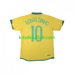 Brasil RONALDINHO 10 Retro 2006 Hombre Camiseta de local Manga Corta