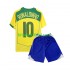 Equipación completa Niño Brasil Ronaldiho 10 Retro 2004 Camiseta de local Manga Corta