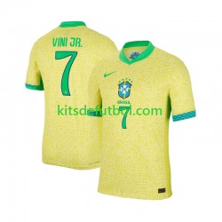 Brasil VINI JR 7 2024 Hombre Camiseta de local Manga Corta