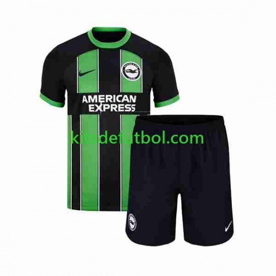 Equipación completa Niño Brighton Hove Albion Camiseta de visitante 2023-2024 Manga Corta