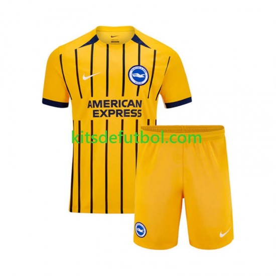 Equipación completa Niño Brighton Hove Albion Camiseta de visitante 2024-2025 Manga Corta