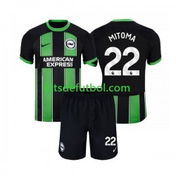 Equipación completa Niño Brighton Hove Albion Mitoma 22 Camiseta de visitante 2023-2024 Manga Corta