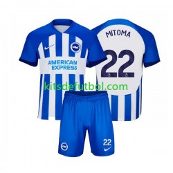 Equipación completa Niño Brighton Hove Albion Mitoma 22 Camiseta de local 2023-2024 Manga Corta