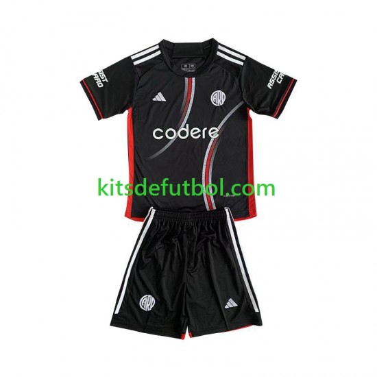 Equipación completa Niño CA River Plate Camiseta Negro alternativa 2024-2025 Manga Corta