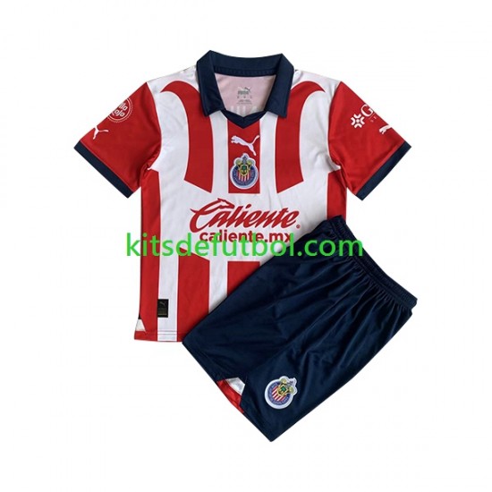 Equipación completa Niño CD Guadalajara Camiseta de local 2023-2024 Manga Corta