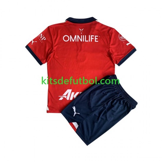 Equipación completa Niño CD Guadalajara Camiseta de local 2023-2024 Manga Corta