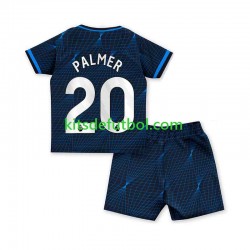 Equipación completa Niño Chelsea Cole Palmer 20 Camiseta de visitante 2023-2024 Manga Corta