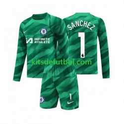 Equipación completa Niño Chelsea Portero Robert Sanchez 1 Camiseta alternativa 2023-2024 Manga Larga