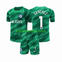 Equipación completa Niño Chelsea Portero Robert Sanchez 1 Camiseta alternativa 2023-2024 Manga Corta