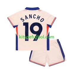 Equipación completa Niño Chelsea Jadon Sancho 19 Camiseta de visitante 2024-2025 Manga Corta