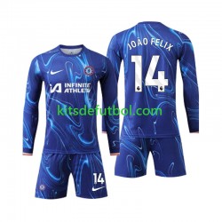 Equipación completa Niño Chelsea Joao Felix 14 Camiseta de local 2024-2025 Manga Larga