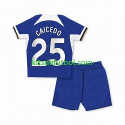 Equipación completa Niño Chelsea Moises Caicedo 25 Camiseta de local 2023-2024 Manga Corta
