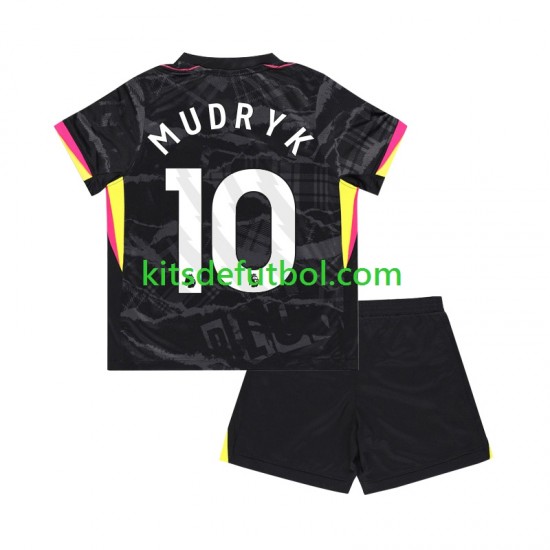 Equipación completa Niño Chelsea Mychajlo Mudryk 10 Camiseta alternativa 2024-2025 Manga Corta