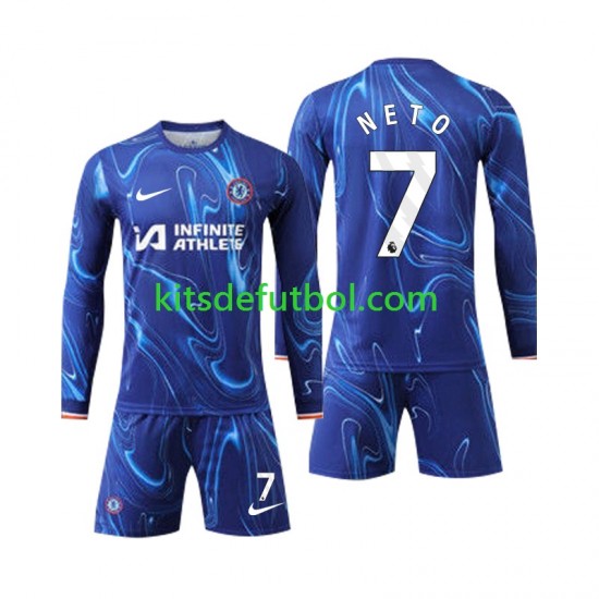 Equipación completa Niño Chelsea Neto 7 Camiseta de local 2024-2025 Manga Larga