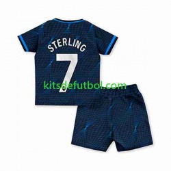 Equipación completa Niño Chelsea Raheem Sterling 7 Camiseta de visitante 2023-2024 Manga Corta