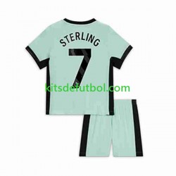 Equipación completa Niño Chelsea Raheem Sterling 7 Camiseta alternativa 2023-2024 Manga Corta