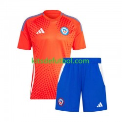 Equipación completa Niño Chile Copa America 2024 Camiseta de visitante Manga Corta