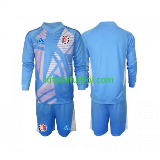 Equipación completa Niño Costa Rica Portero 2024 Camiseta Azul de local Manga Larga