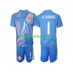 Equipación completa Niño Costa Rica Portero Keylor Navas 1 2024 Camiseta Azul de local Manga Corta