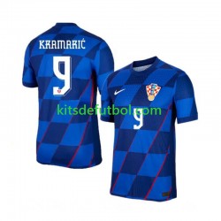 Croacia Andrej Kramaric 9 Euro 2024 Hombre Camiseta de visitante Manga Corta